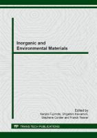 Inorganic and environmental materials selected, peer reviewed papers from the 2nd International Symposium on Inorganic Environmental Materials (ISIEM 2013), October 27-31, 2013, Rennes, France /