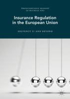 Insurance Regulation in the European Union Solvency II and Beyond /