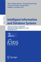 Intelligent Information and Database Systems 10th Asian Conference, ACIIDS 2018, Dong Hoi City, Vietnam, March 19-21, 2018, Proceedings, Part II /