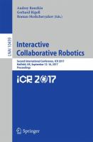 Interactive Collaborative Robotics Second International Conference, ICR 2017, Hatfield, UK, September 12-16, 2017, Proceedings /