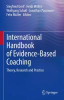 International Handbook of Evidence-Based Coaching Theory, Research and Practice  /