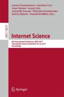 Internet Science 4th International Conference, INSCI 2017, Thessaloniki, Greece, November 22-24, 2017, Proceedings /