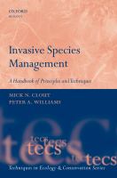 Invasive species management a handbook of principles and techniques /