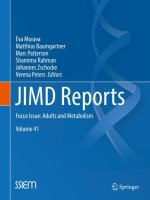 JIMD Reports, Volume 41 Focus Issue: Adults and Metabolism /