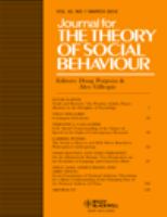 Journal for the theory of social behaviour