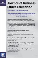 Journal of business ethics education J.B.E.E.