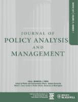 Journal of policy analysis and management