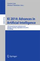 KI 2014: Advances in Artificial Intelligence 37th Annual German Conference on AI, Stuttgart, Germany, September 22-26, 2014, Proceedings /