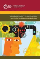 Knowledge-based country programs an evaluation of World Bank group experience.