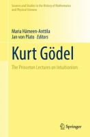 Kurt Gödel The Princeton Lectures on Intuitionism /