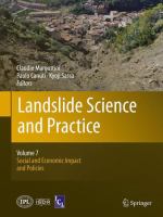 Landslide Science and Practice Volume 7: Social and Economic Impact and Policies /