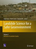 Landslide Science for a Safer Geoenvironment Volume 2:  Methods of Landslide Studies /