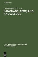 Language, text, and knowledge mental models of expert communication /