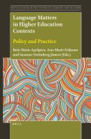 Language matters in higher education contexts policy and practice /