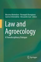 Law and agroecology a transdisciplinary dialogue /