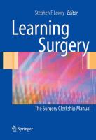 Learning surgery the surgery clerkship manual /