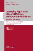 Leveraging Applications of Formal Methods, Verification and Validation. Adaptation and Learning 11th International Symposium, ISoLA 2022, Rhodes, Greece, October 22–30, 2022, Proceedings, Part III /