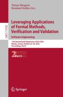 Leveraging Applications of Formal Methods, Verification and Validation. Software Engineering 11th International Symposium, ISoLA 2022, Rhodes, Greece, October 22–30, 2022, Proceedings, Part II /