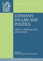 Luhmann on law and politics critical appraisals and applications /