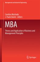 MBA Theory and Application of Business and Management Principles /