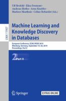 Machine Learning and Knowledge Discovery in Databases European Conference, ECML PKDD 2019, Würzburg, Germany, September 16–20, 2019, Proceedings, Part II /