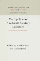 Macropolitics of Nineteenth-Century Literature : Nationalism, Exoticism, Imperialism /