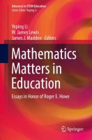 Mathematics Matters in Education Essays in Honor of Roger E. Howe /