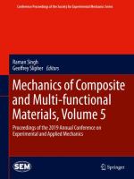 Mechanics of Composite and Multi-functional Materials, Volume 5 Proceedings of the 2019 Annual Conference on Experimental and Applied Mechanics /