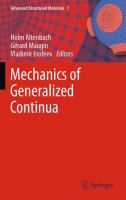 Mechanics of Generalized Continua