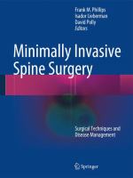 Minimally invasive spine surgery surgical techniques and disease management /