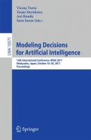 Modeling Decisions for Artificial Intelligence 14th International Conference, MDAI 2017, Kitakyushu, Japan, October 18-20, 2017, Proceedings /