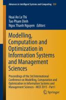 Modelling, Computation and Optimization in Information Systems and Management Sciences Proceedings of the 3rd International Conference on Modelling, Computation and Optimization in Information Systems and Management Sciences - MCO 2015 - Part I /