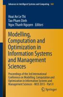 Modelling, Computation and Optimization in Information Systems and Management Sciences Proceedings of the 3rd International Conference on Modelling, Computation and Optimization in Information Systems and Management Sciences - MCO 2015 - Part II /