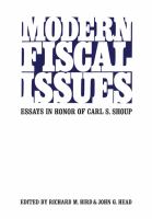 Modern fiscal issues : essays in honor of Carl S. Shoup /