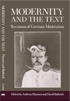 Modernity and the text : revisions of German modernism /