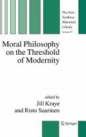 Moral philosophy on the threshold of modernity