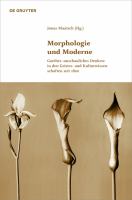 Morphologie und Moderne Goethes "anschauliches Denken" in den Geistes- und Kulturwissenschaften seit 1800 /