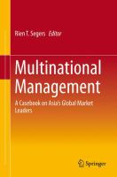 Multinational Management A Casebook on Asia’s Global Market Leaders /