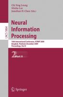Neural Information Processing 16th International Conference, ICONIP 2009, Bangkok, Thailand, December 1-5, 2009, Proceedings, Part II /
