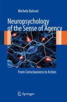 Neuropsychology of the sense of agency from consciousness to action /