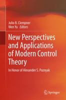 New Perspectives and Applications of Modern Control Theory In Honor of Alexander S. Poznyak /
