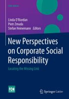 New Perspectives on Corporate Social Responsibility Locating the Missing Link /