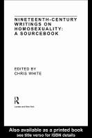 Nineteenth-century writings on homosexuality a sourcebook /