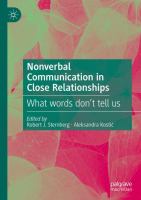 Nonverbal Communication in Close Relationships What words don’t tell us /