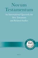 Novum Testamentum an international quarterly for New Testament and related studies based on international cooperation.