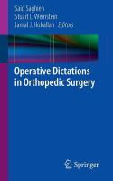 Operative dictations in orthopedic surgery