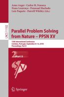 Parallel Problem Solving from Nature – PPSN XV 15th International Conference, Coimbra, Portugal, September 8–12, 2018, Proceedings, Part II /