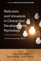 Particulars and universals in clinical and developmental psychology critical reflections /