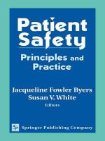 Patient safety principles and practice /