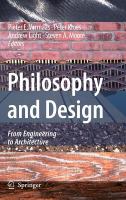 Philosophy and Design From Engineering to Architecture /